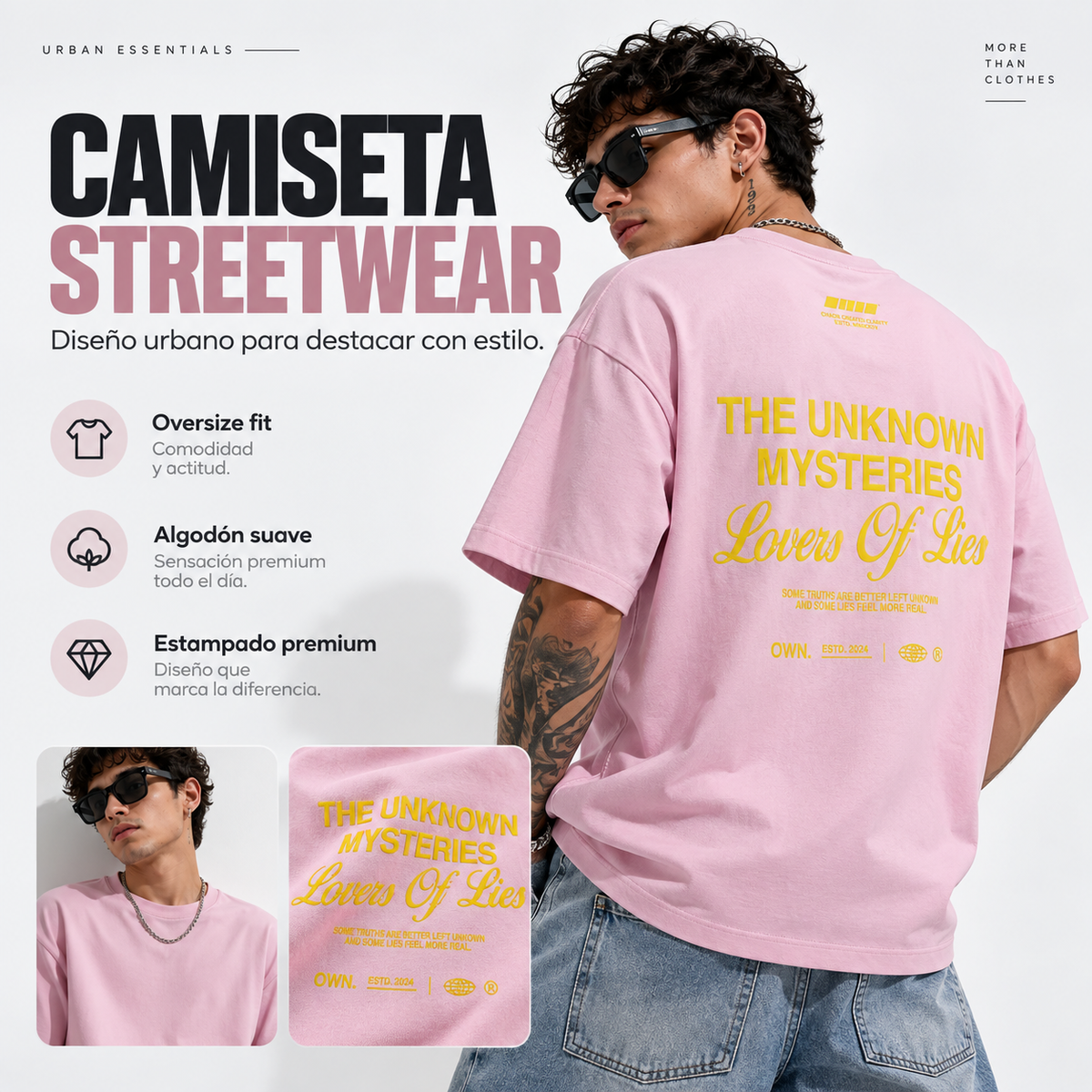 Camisa rosada hombre