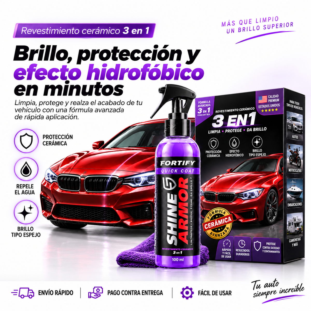 Oferta 2x1 Shine Armor - Revestimiento para carros 3 en 1