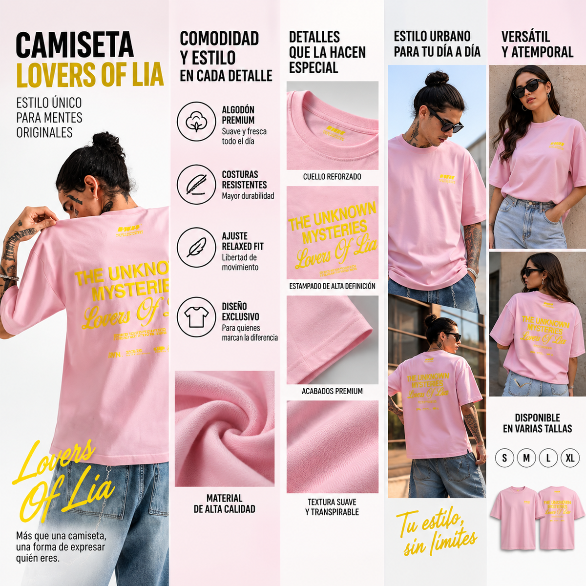 Camisa oversize rosada premium