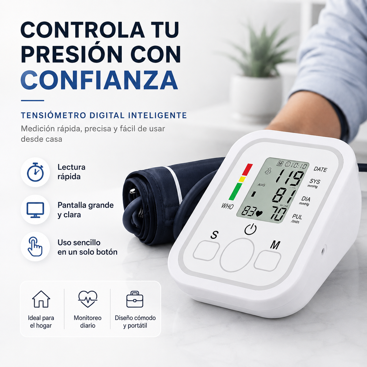 Tensiometro digital inteligente - Controla tu presión con confianza