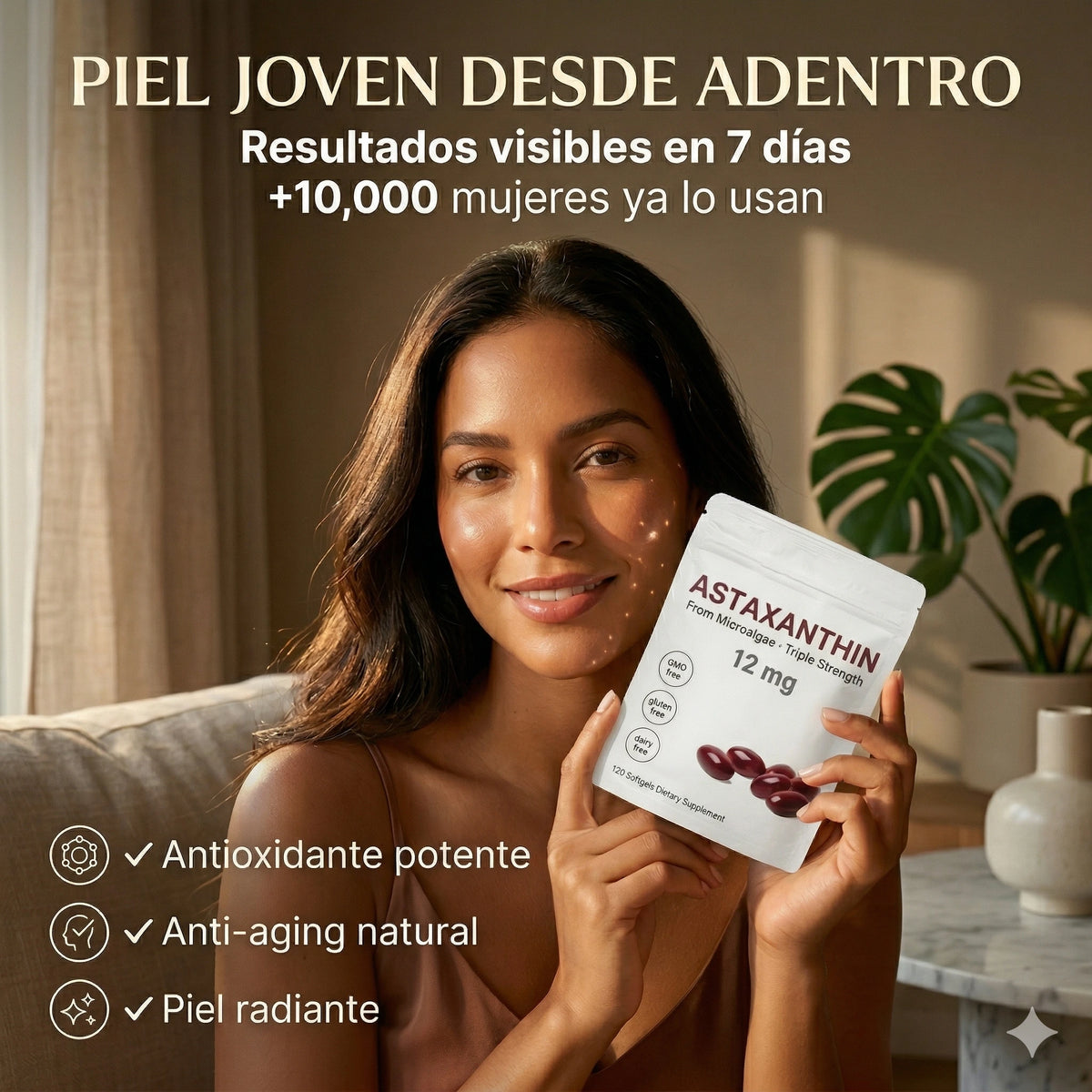 Astaxanthin x120 Caps - piel joven, hidratada y protegida