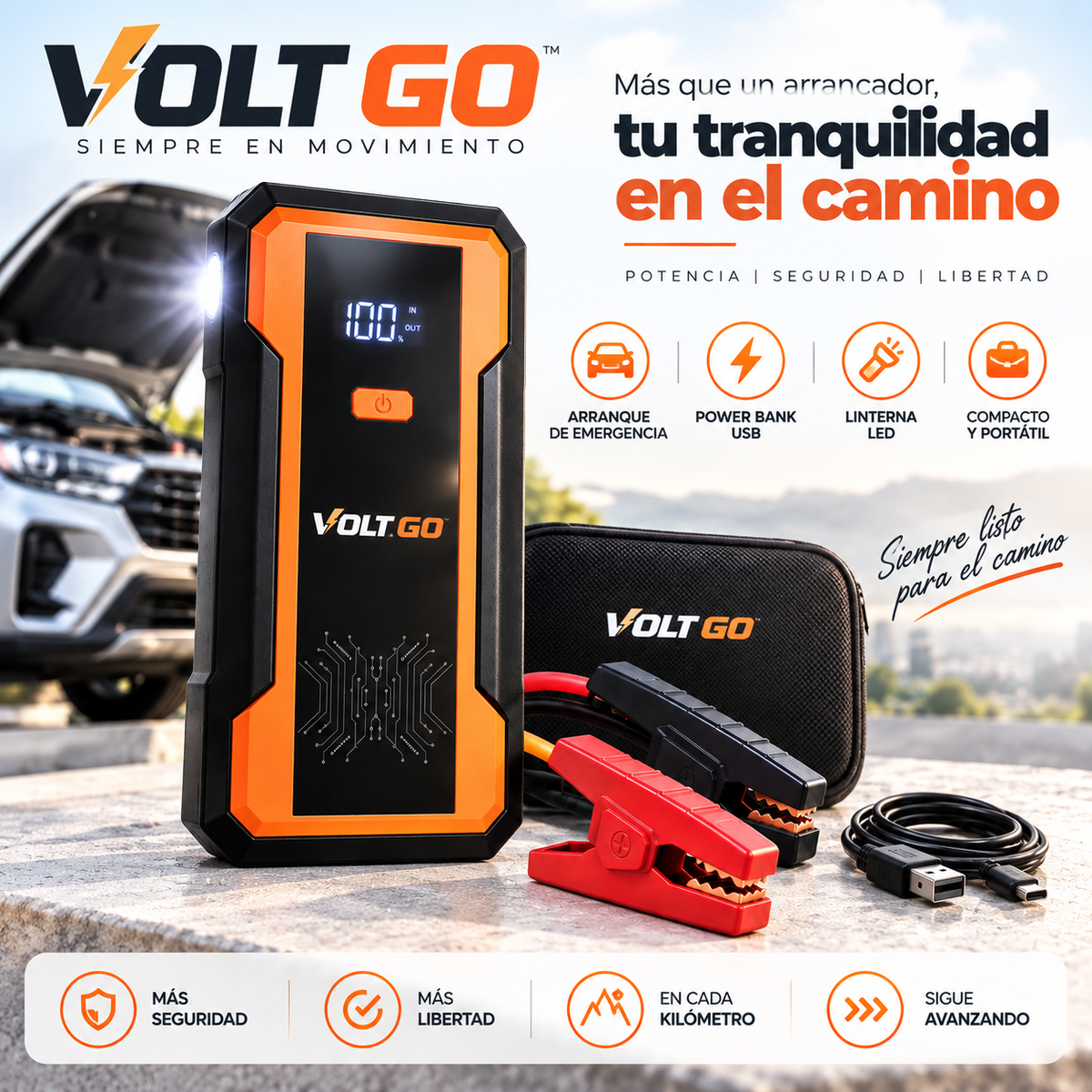 Volt Go - Batería portátil  - enciende tu carro en 5 min