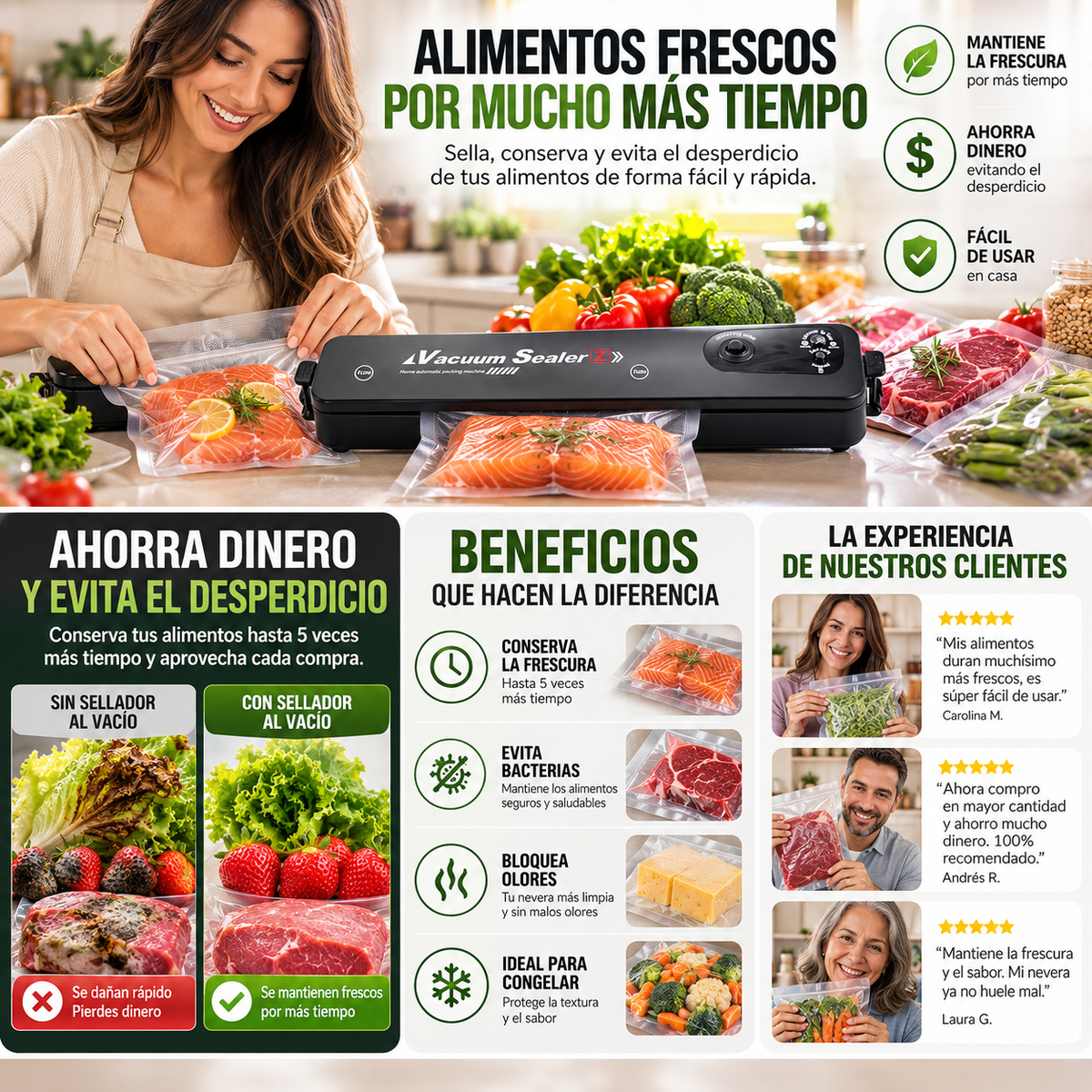 Selladora al vacío - Conserva alimentos por más tiempo
