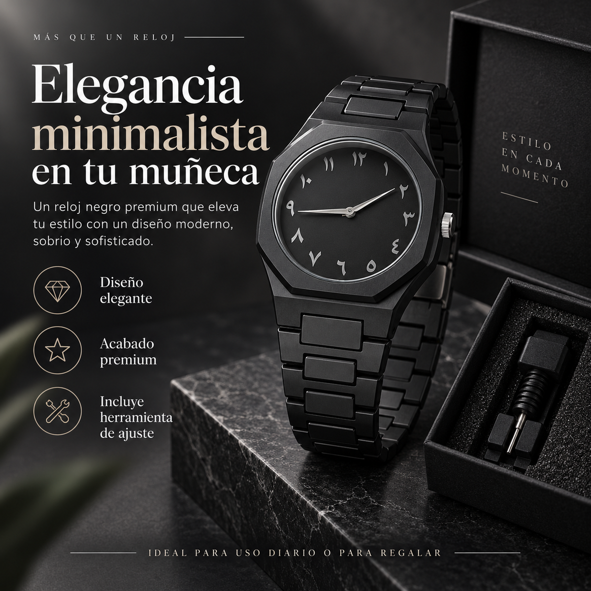Reloj Arabe - Elegancia minimalista