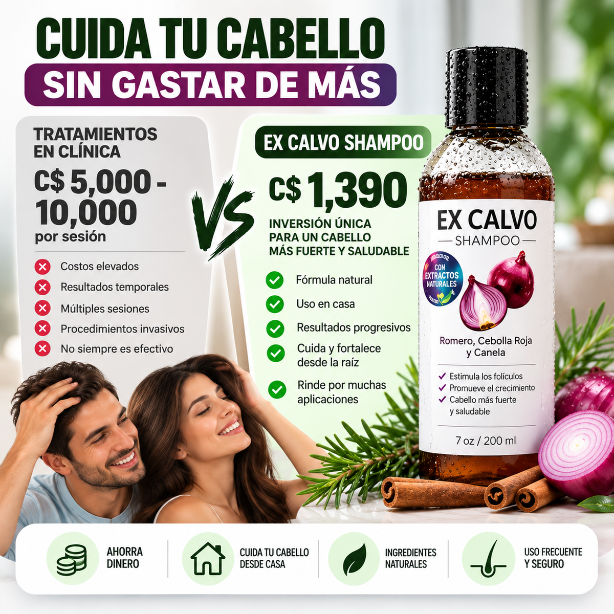 Shampoo Excalvo - Fortalece tu cabello desde la raíz