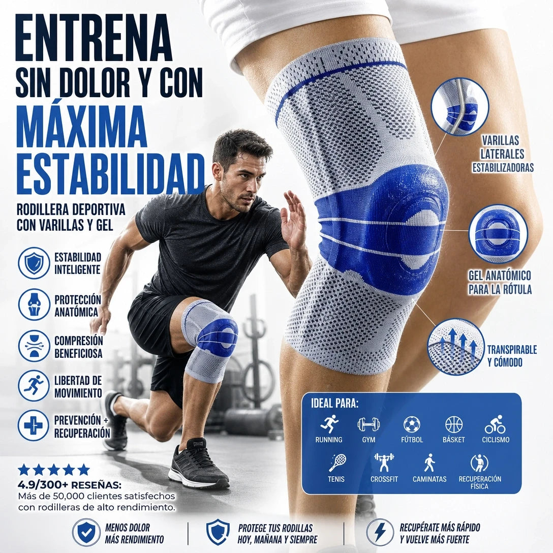 Rodillera Deportiva Con Varillas Y Gel