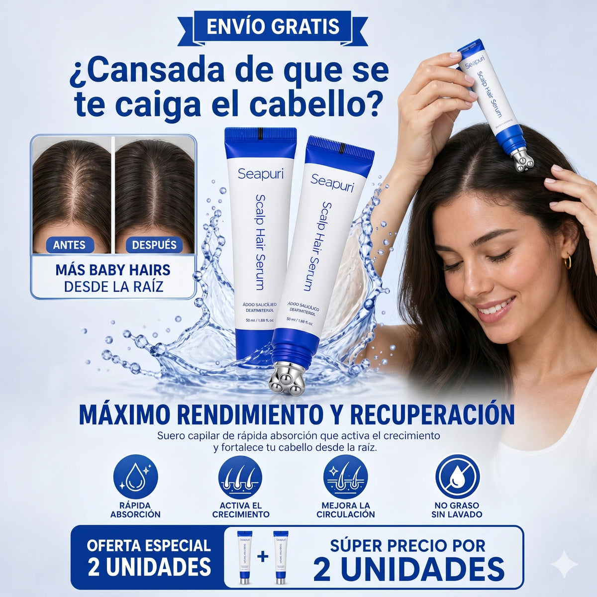 Seapuri - Recupera tu cabello en 30 días - Paga 1 y recibe 2