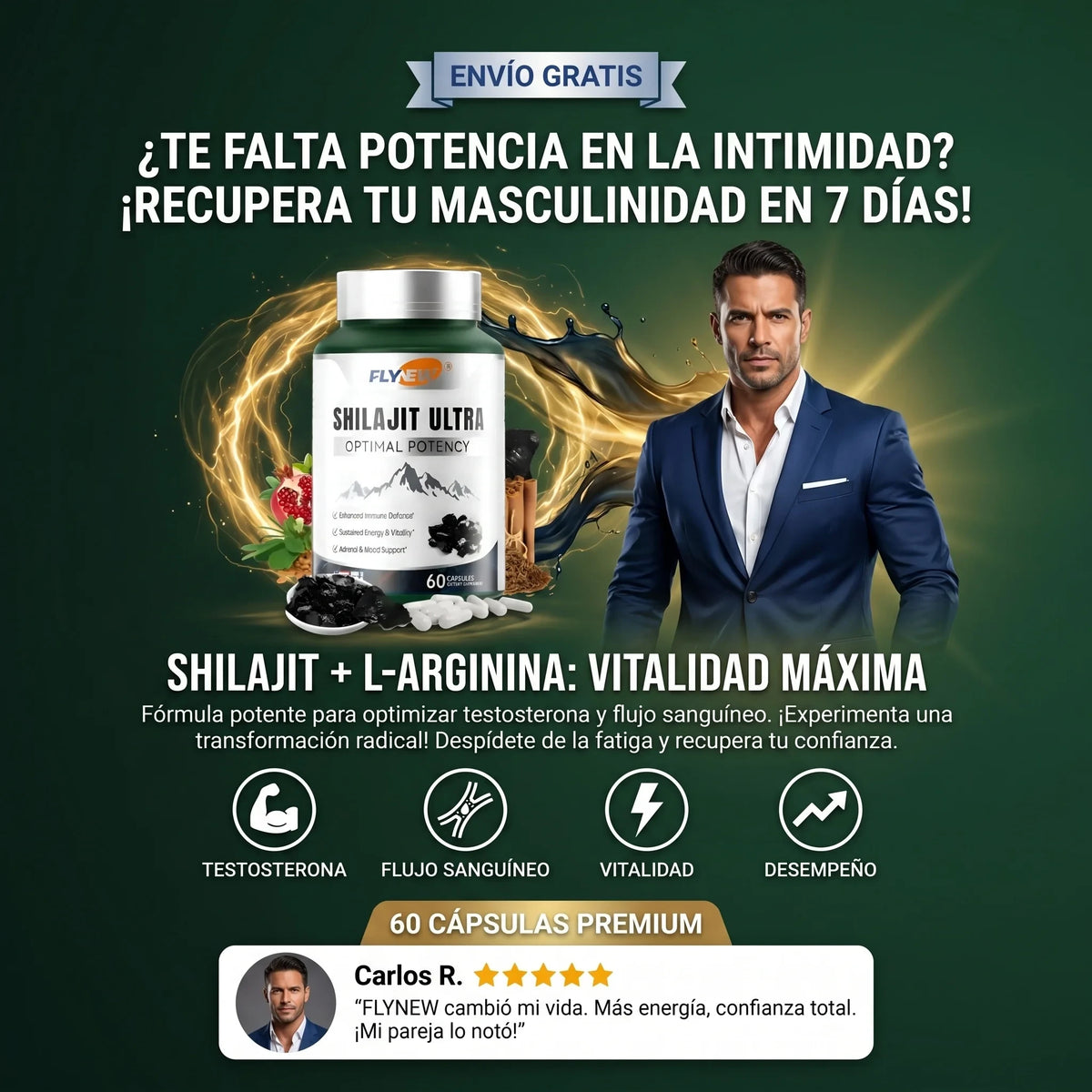 Shilajit Ultra x60 caps - recupera tu masculinidad hoy