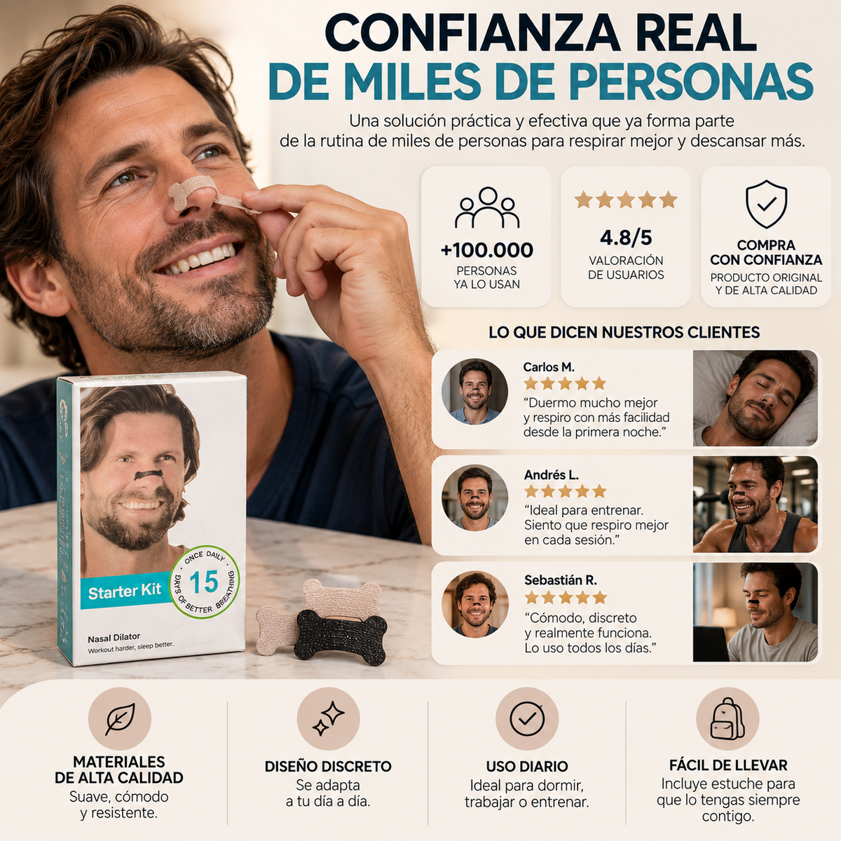 Air Pro - Cintas nasales - Mejora tu rutina y descanso