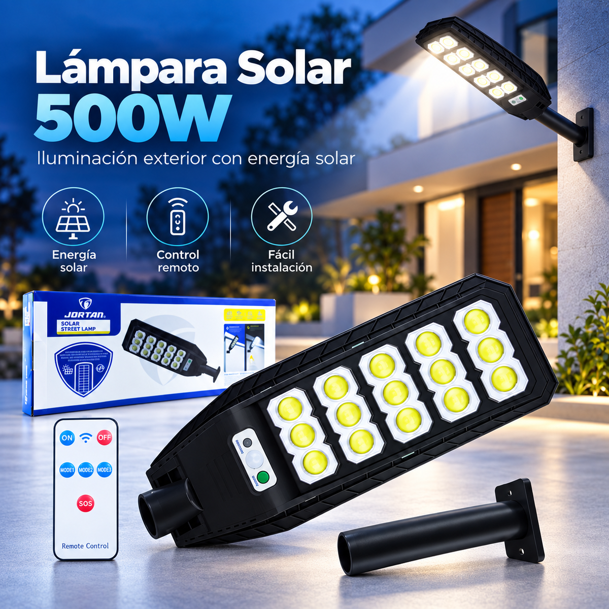 Lámpara solar LED de 500 Wats