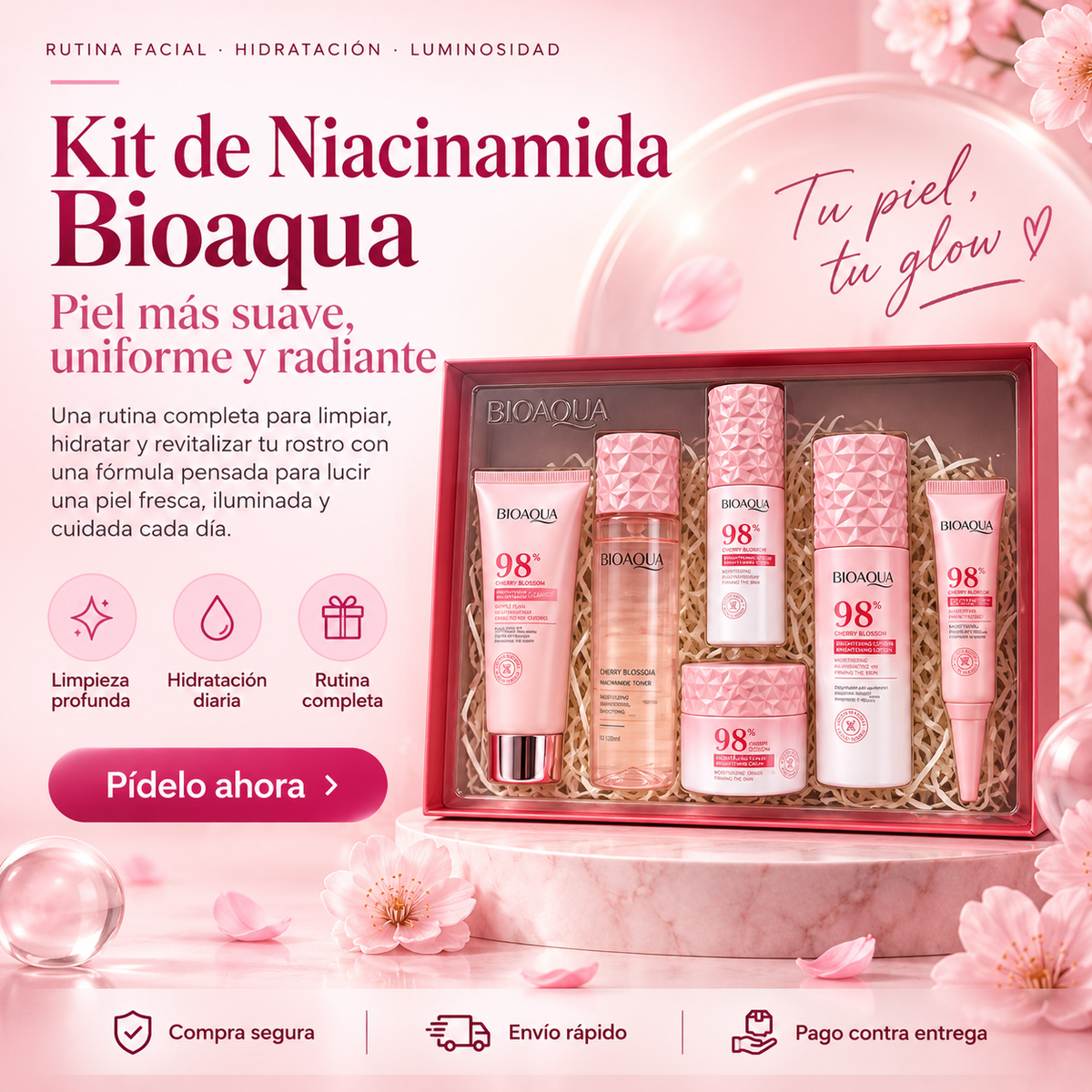 Kit Niacinamida Bioaqua - Piel suave y radiante